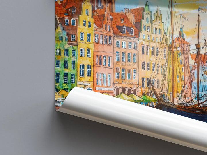 Gdansk Watercolor Poster Wall Art Gdansk Wall Hanging Home Décor Gdansk Gift Art Lovers Poland Wall Art Gdansk Travel Poster Gift
