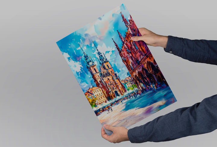 Krakow Watercolor Poster Wall Art Krakow Wall Hanging Home Décor Krakow Gift Art Lovers Poland Wall Art Krakow Travel Poster Gift