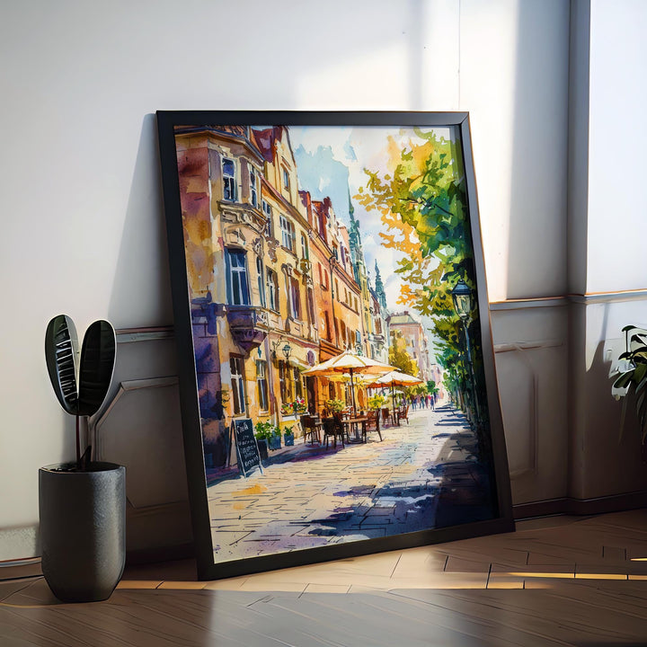 Lodz Watercolor Poster Wall Art Lodz Wall Hanging Home Décor Lodz Gift Art Lovers Poland Wall Art Lodz Travel Poster Gift