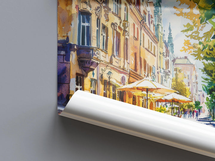 Lodz Watercolor Poster Wall Art Lodz Wall Hanging Home Décor Lodz Gift Art Lovers Poland Wall Art Lodz Travel Poster Gift