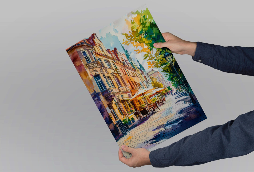 Lodz Watercolor Poster Wall Art Lodz Wall Hanging Home Décor Lodz Gift Art Lovers Poland Wall Art Lodz Travel Poster Gift