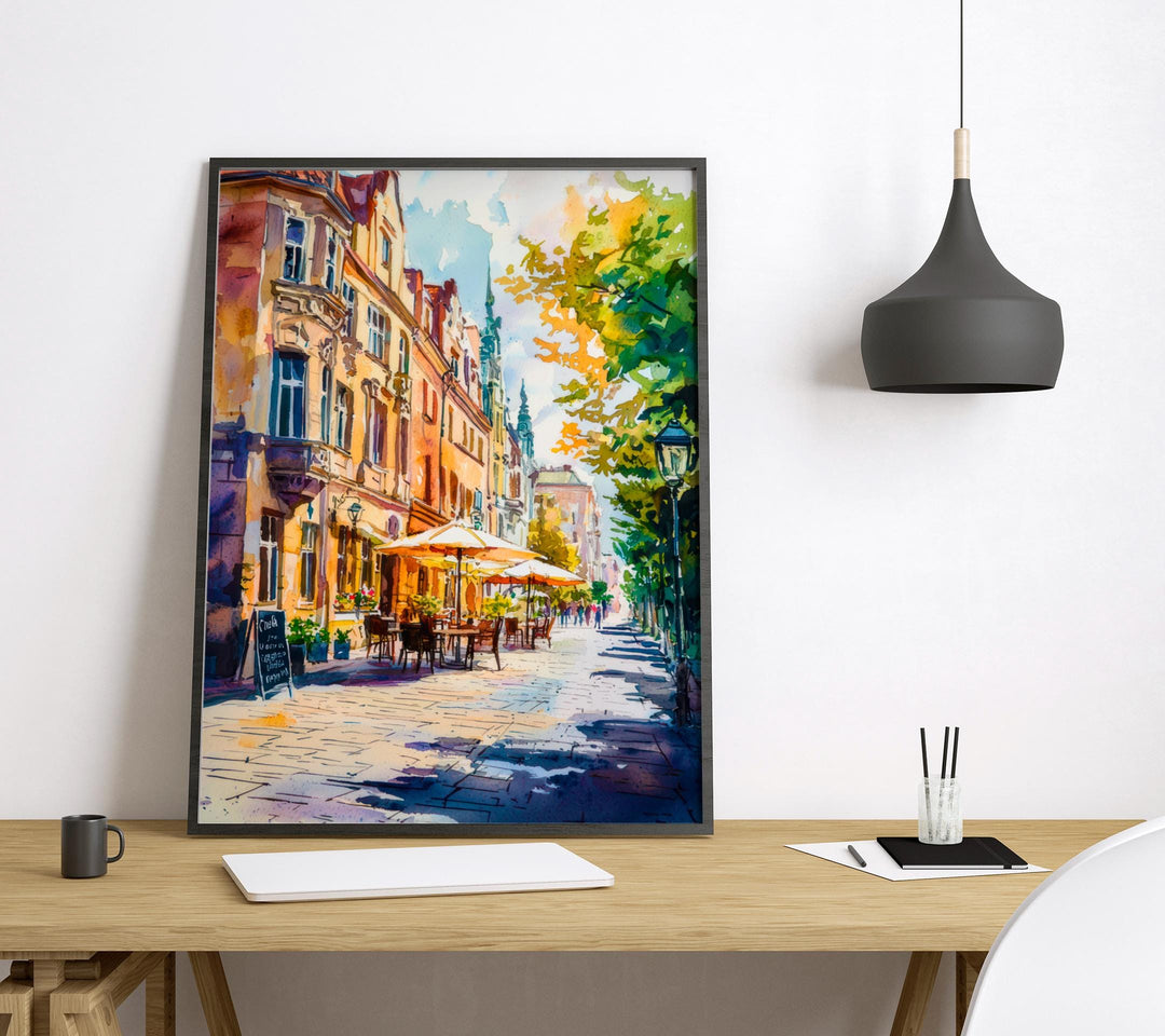 Lodz Watercolor Poster Wall Art Lodz Wall Hanging Home Décor Lodz Gift Art Lovers Poland Wall Art Lodz Travel Poster Gift