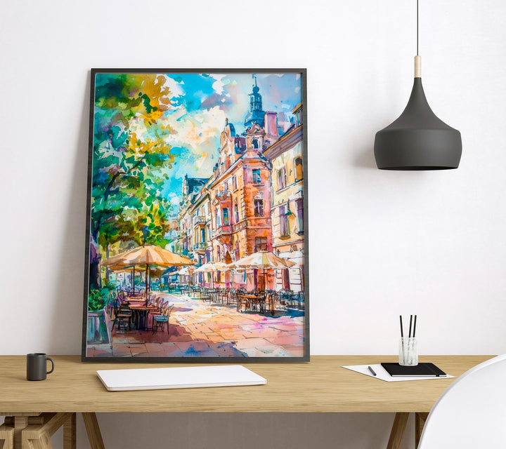 Lodz Watercolor Poster Wall Art Lodz Wall Hanging Home Décor Lodz Gift Art Lovers Poland Wall Art Lodz Travel Poster Gift