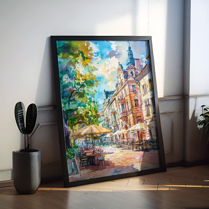 Lodz Watercolor Poster Wall Art Lodz Wall Hanging Home Décor Lodz Gift Art Lovers Poland Wall Art Lodz Travel Poster Gift