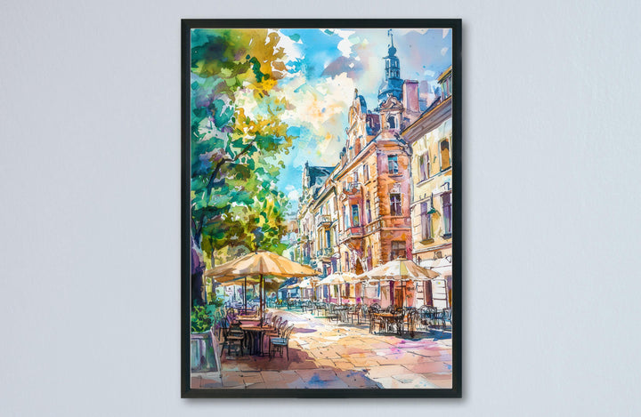 Lodz Watercolor Poster Wall Art Lodz Wall Hanging Home Décor Lodz Gift Art Lovers Poland Wall Art Lodz Travel Poster Gift