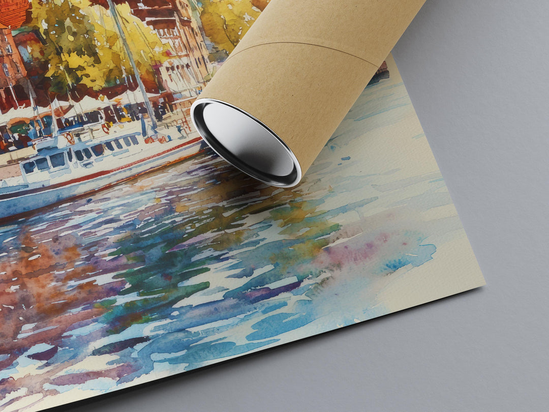 Szczecin Watercolor Poster Wall Art Szczecin Wall Hanging Home Décor Szczecin Gift Art Lovers Poland Wall Art Szczecin Travel Poster Gift