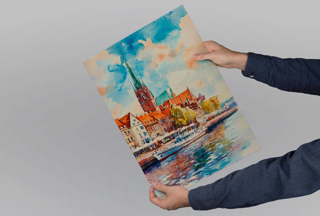 Szczecin Watercolor Poster Wall Art Szczecin Wall Hanging Home Décor Szczecin Gift Art Lovers Poland Wall Art Szczecin Travel Poster Gift