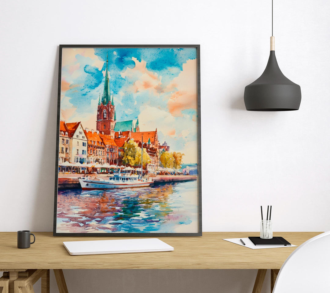 Szczecin Watercolor Poster Wall Art Szczecin Wall Hanging Home Décor Szczecin Gift Art Lovers Poland Wall Art Szczecin Travel Poster Gift