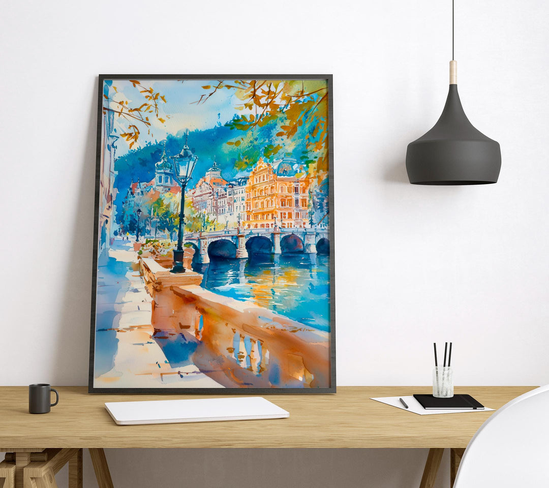 Karlovy Vary Watercolor Poster Wall Art Karlovy Vary Wall Hanging Home Décor Karlovy Vary Gift Art Lovers Czech Republic Wall Art