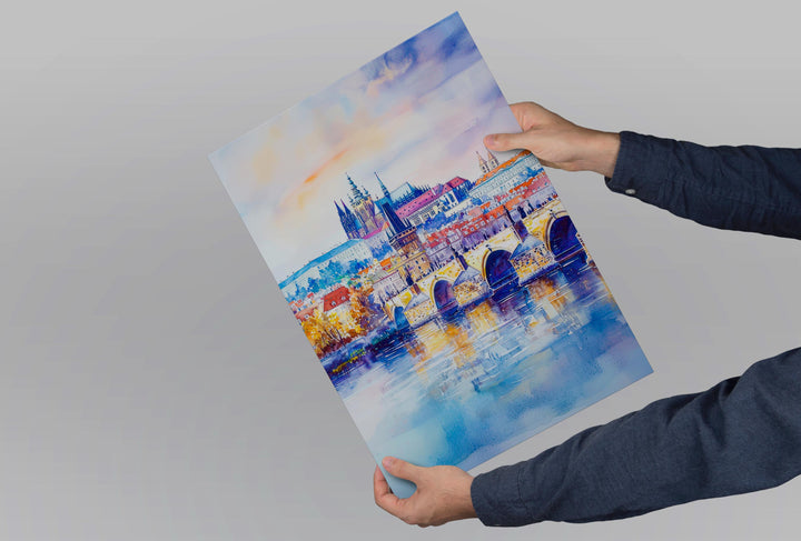 Prague Watercolor Poster Wall Art Prague Wall Hanging Home Décor Prague Gift Art Lovers Czech Republic Wall Art
