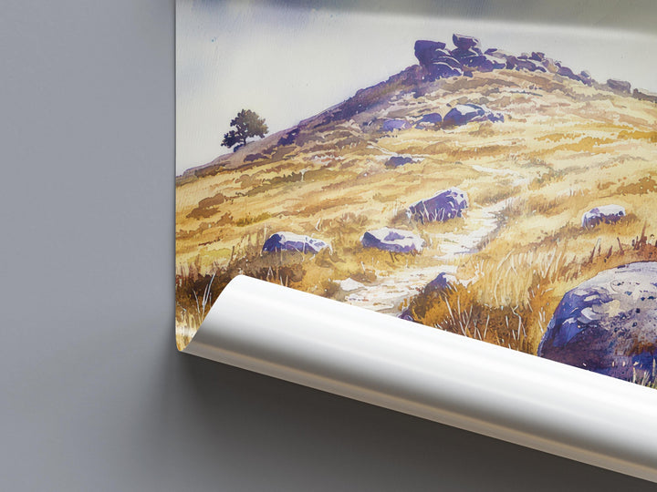 Dartmoor Watercolor Poster Wall Art Dartmoor Wall Hanging Home Décor Dartmoor Gift Art Lovers United Kingdom Wall Art