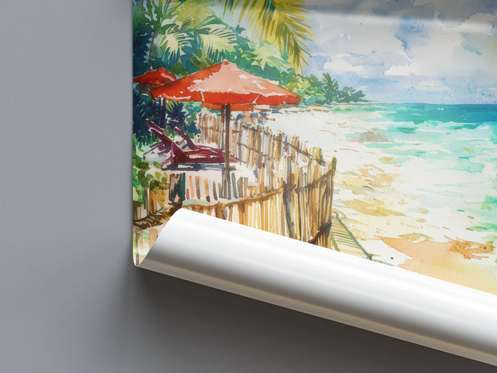 Playa del Carmen Watercolor Poster Wall Art Playa del Carmen Wall Hanging Home Décor Playa del Carmen Gift Art Lovers Mexico Wall Art