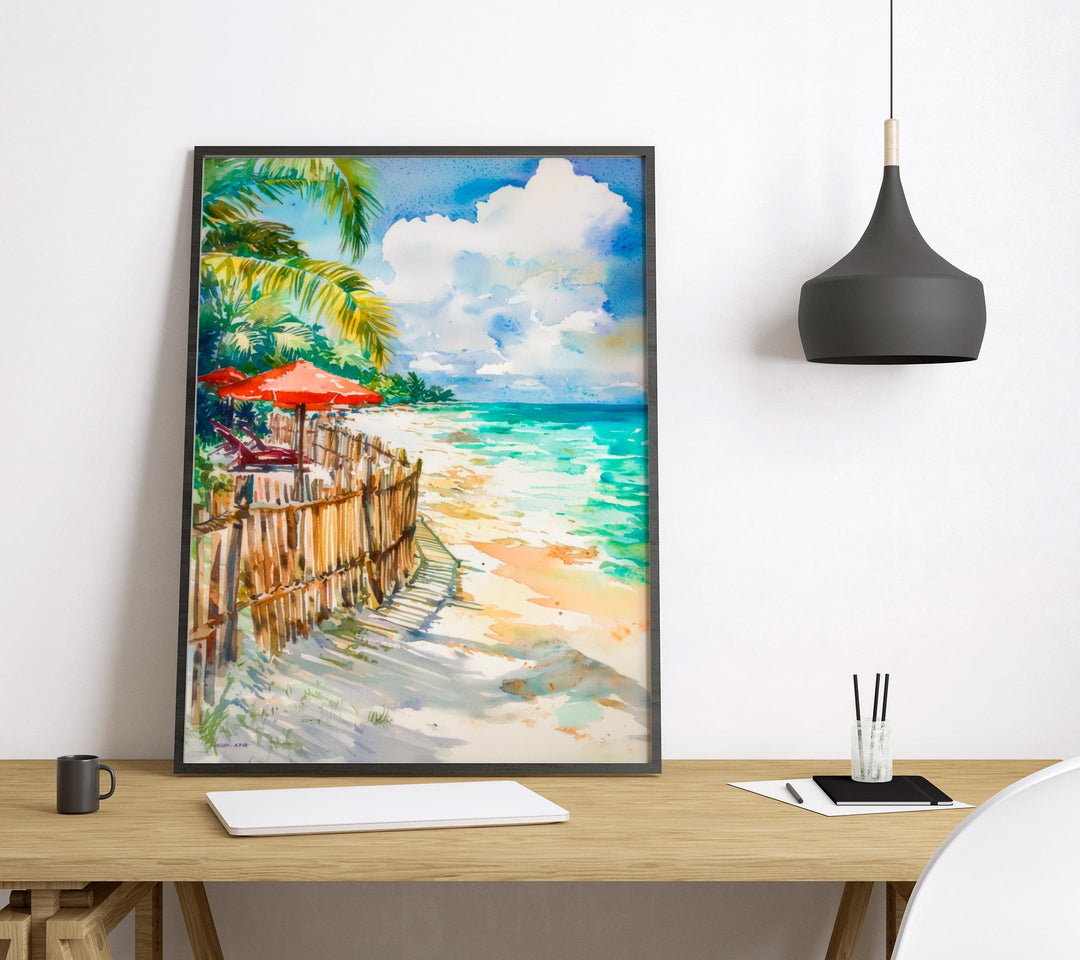 Playa del Carmen Watercolor Poster Wall Art Playa del Carmen Wall Hanging Home Décor Playa del Carmen Gift Art Lovers Mexico Wall Art