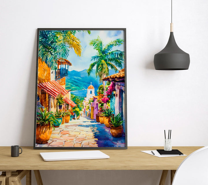 Sayulita Watercolor Poster Wall Art Sayulita Wall Hanging Home Décor Sayulita Gift Art Lovers Mexico Wall Art