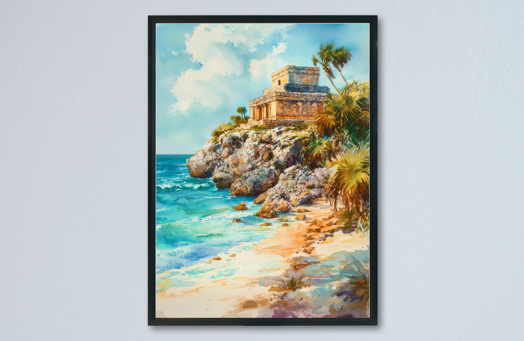 Tulum Watercolor Poster Wall Art Tulum Wall Hanging Home Décor Tulum Gift Art Lovers Mexico Wall Art