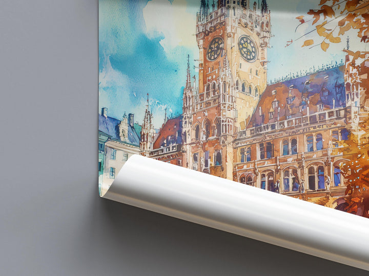 Munich Watercolor Poster Wall Art Munich Wall Hanging Home Décor Munich Gift Art Lovers Germany Wall Art