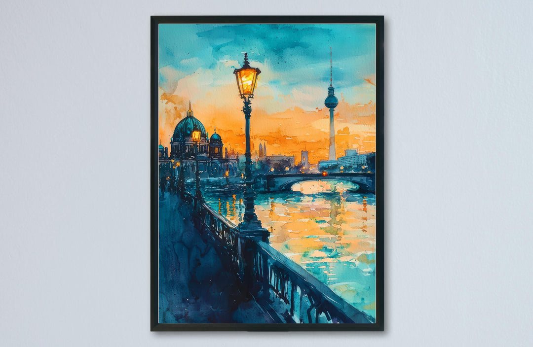 Berlin Watercolor Poster Wall Art Berlin Wall Hanging Home Décor Berlin Gift Art Lovers Germany Wall Art