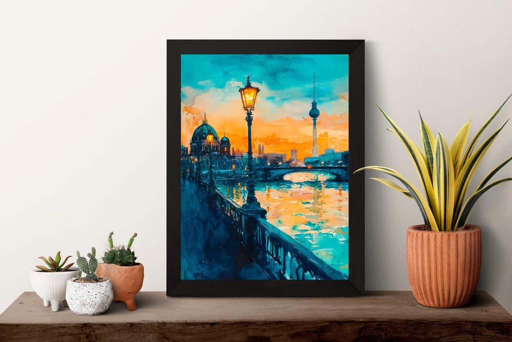 Berlin Watercolor Poster Wall Art Berlin Wall Hanging Home Décor Berlin Gift Art Lovers Germany Wall Art