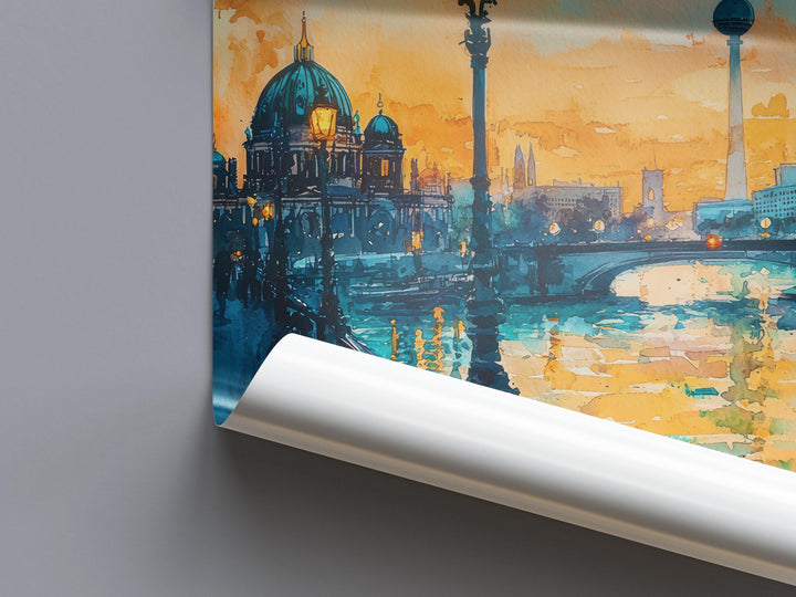 Berlin Watercolor Poster Wall Art Berlin Wall Hanging Home Décor Berlin Gift Art Lovers Germany Wall Art
