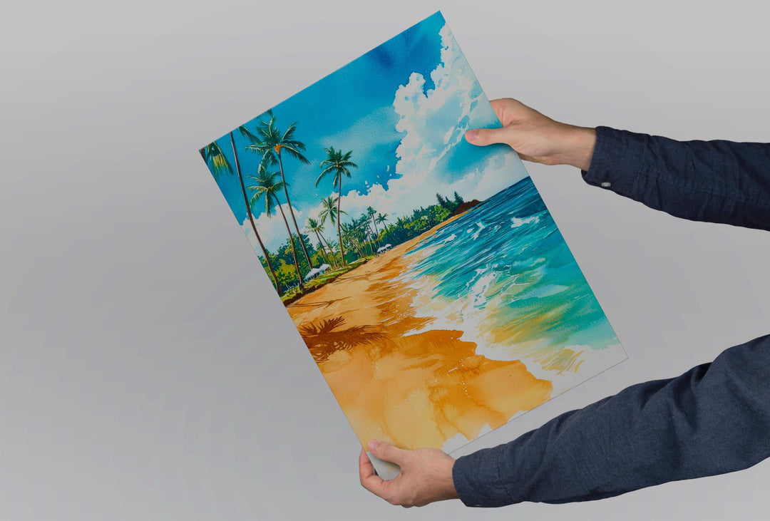 Poipu Beach Watercolor Poster Wall Art Poipu Beach Wall Hanging Home Décor Poipu Beach Gift Art Lovers United States Wall Art