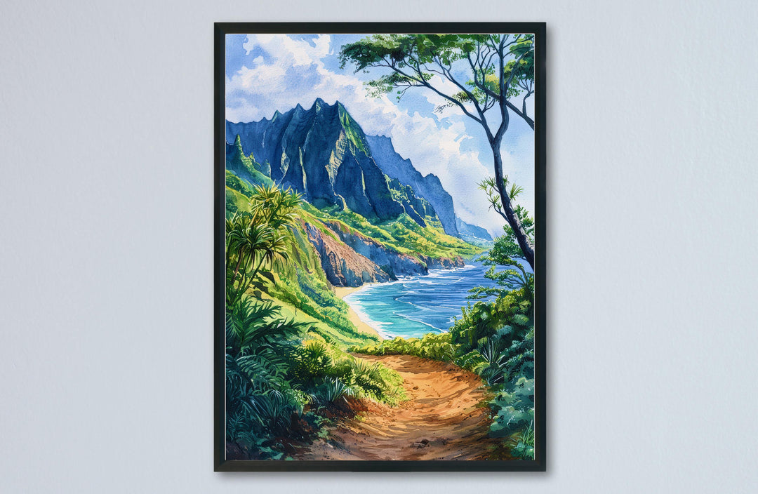 Na Pali Coast Watercolor Poster Wall Art Na Pali Coast Wall Hanging Home Décor Na Pali Coast Gift Art Lovers United States Wall Art