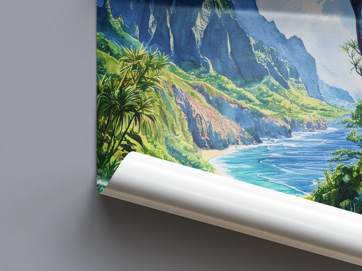 Na Pali Coast Watercolor Poster Wall Art Na Pali Coast Wall Hanging Home Décor Na Pali Coast Gift Art Lovers United States Wall Art