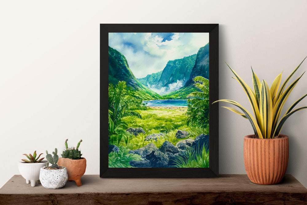 Molokai & Lanai Watercolor Poster Wall Art Molokai Lanai Wall Hanging Home Décor Molokai Lanai Gift Art Lovers United States Wall Art