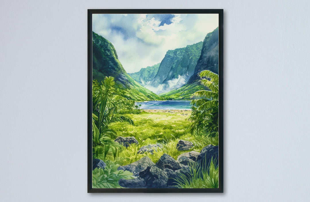 Molokai & Lanai Watercolor Poster Wall Art Molokai Lanai Wall Hanging Home Décor Molokai Lanai Gift Art Lovers United States Wall Art