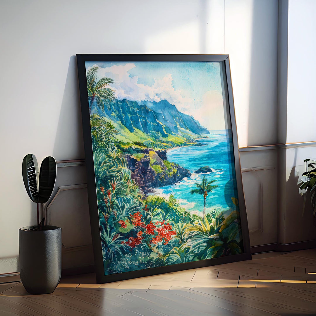 Maui Watercolor Poster Wall Art Maui Wall Hanging Home Décor Maui Gift Art Lovers United States Wall Art