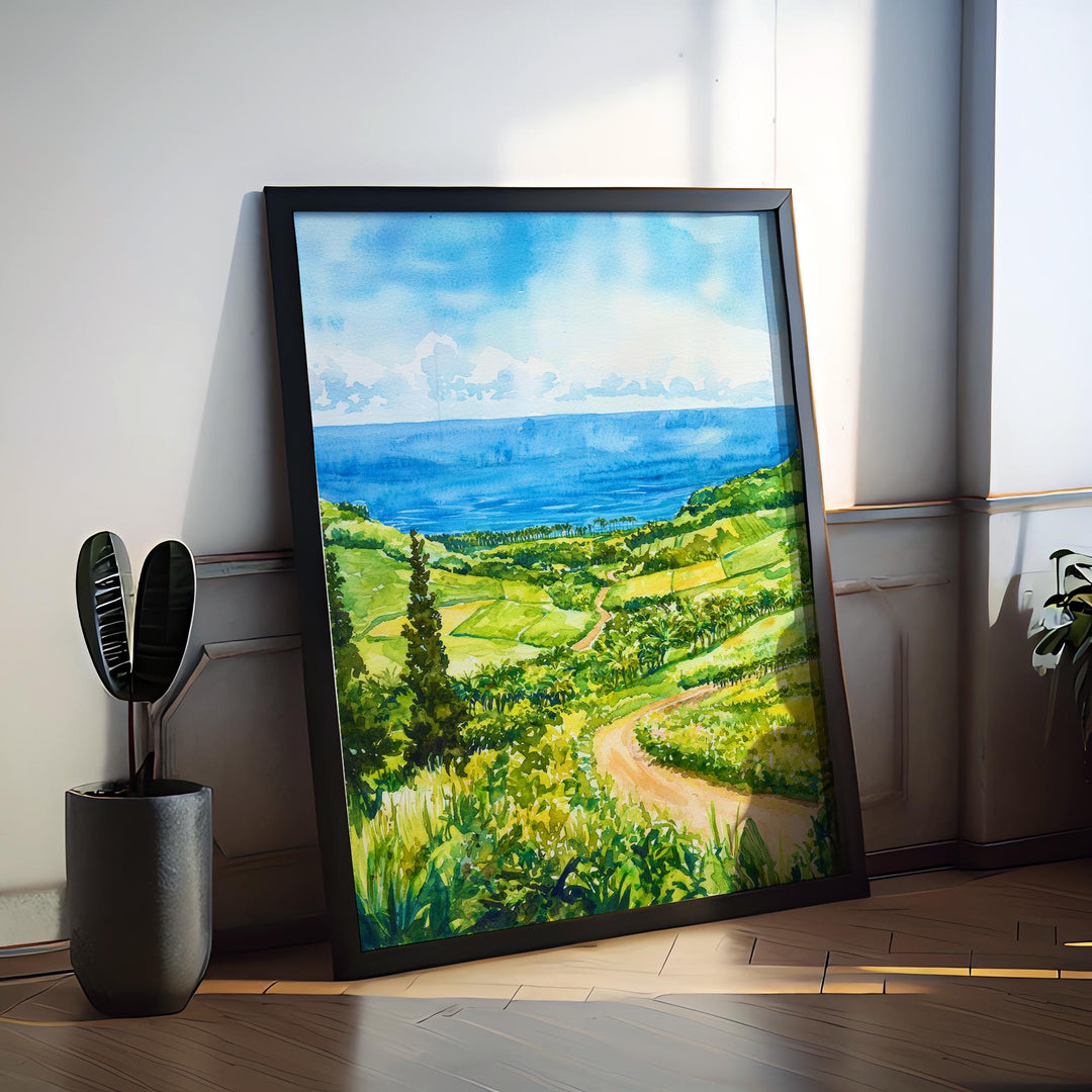 Kona Coffee Country Watercolor Poster Wall Art Kona Coffee Country Wall Hanging Home Décor Kona Coffee Country Gift Art Lovers United States
