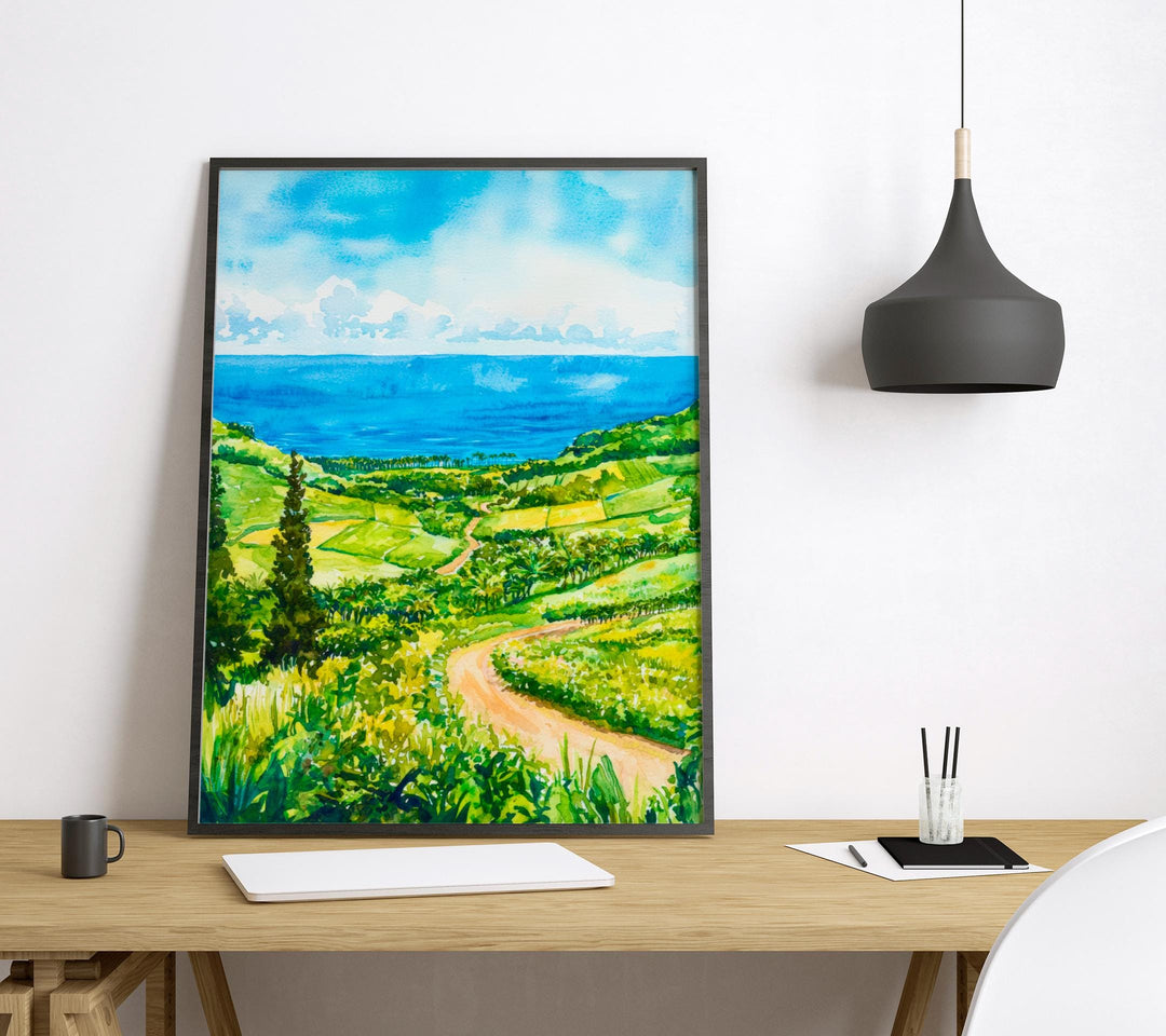 Kona Coffee Country Watercolor Poster Wall Art Kona Coffee Country Wall Hanging Home Décor Kona Coffee Country Gift Art Lovers United States