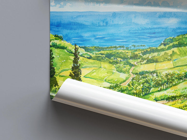 Kona Coffee Country Watercolor Poster Wall Art Kona Coffee Country Wall Hanging Home Décor Kona Coffee Country Gift Art Lovers United States