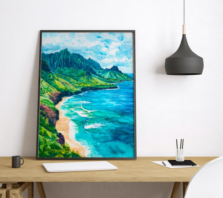 Kauai Watercolor Poster Wall Art Kauai Wall Hanging Home Décor Kauai Gift Art Lovers United States Wall Art