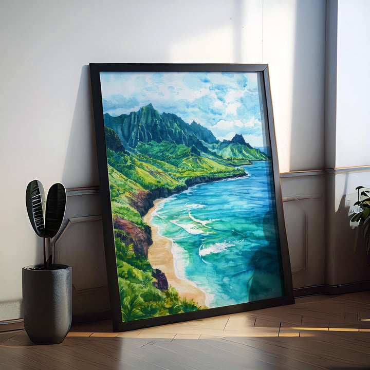 Kauai Watercolor Poster Wall Art Kauai Wall Hanging Home Décor Kauai Gift Art Lovers United States Wall Art