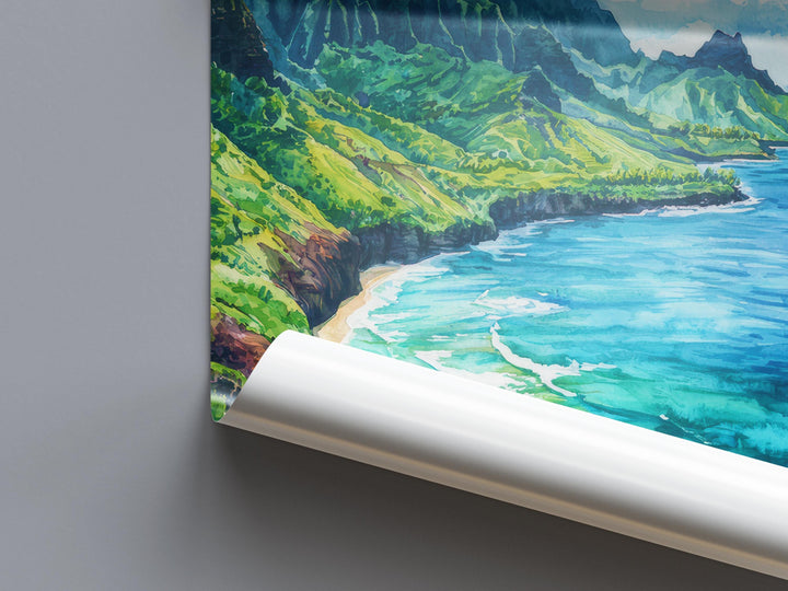 Kauai Watercolor Poster Wall Art Kauai Wall Hanging Home Décor Kauai Gift Art Lovers United States Wall Art