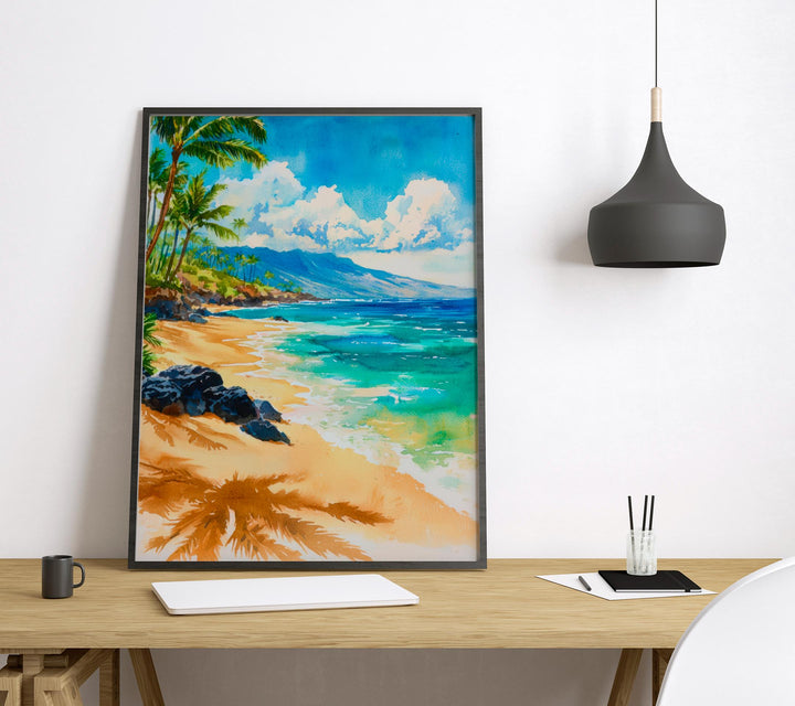 Kaanapali Beach Watercolor Poster Wall Art Kaanapali Beach Wall Hanging Home Décor Kaanapali Beach Gift Art Lovers United States Wall Art