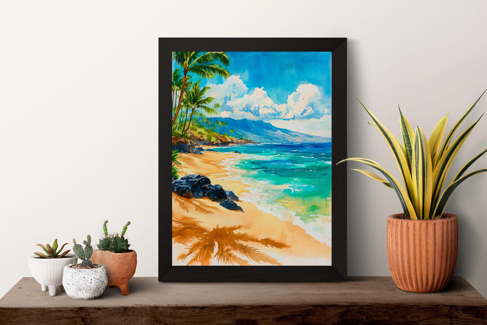 Kaanapali Beach Watercolor Poster Wall Art Kaanapali Beach Wall Hanging Home Décor Kaanapali Beach Gift Art Lovers United States Wall Art