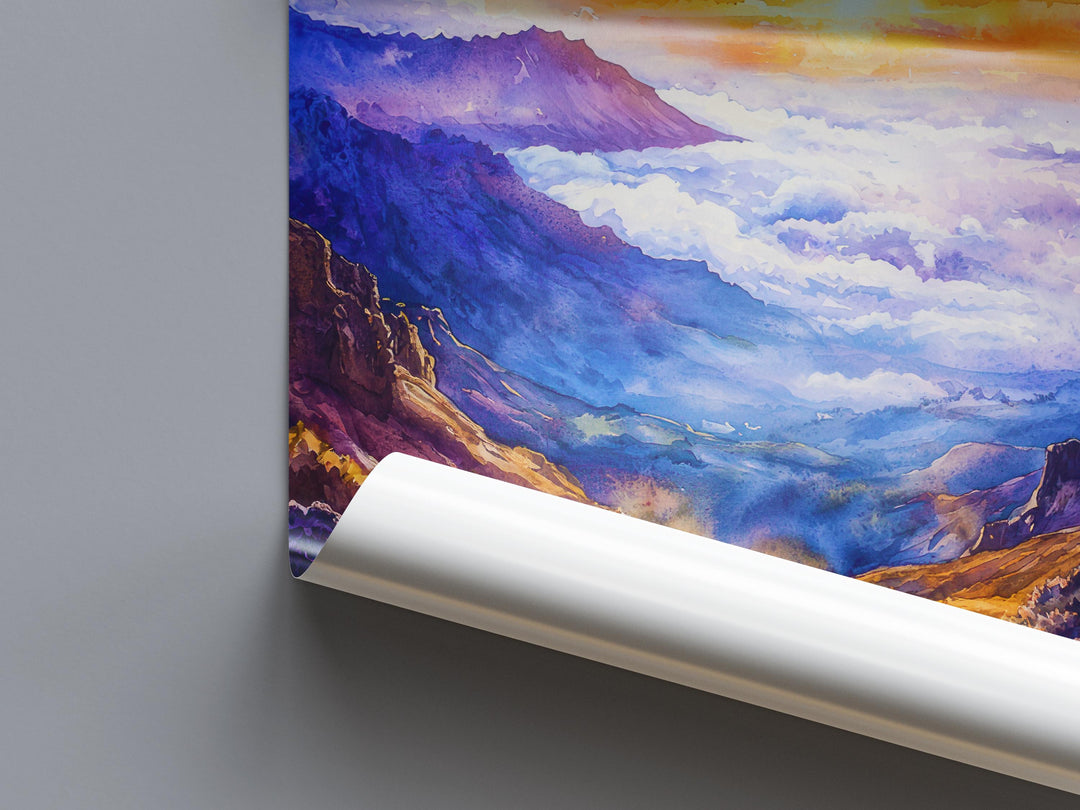 Haleakala NP Watercolor Poster Wall Art Haleakala NP Wall Hanging Home Décor Haleakala NP Gift Art Lovers United States Wall Art