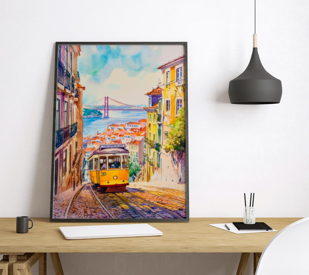 Lisbon Watercolor Poster Wall Art Lisbon Wall Hanging Home Décor Lisbon Gift Art Lovers Portugal Wall Art
