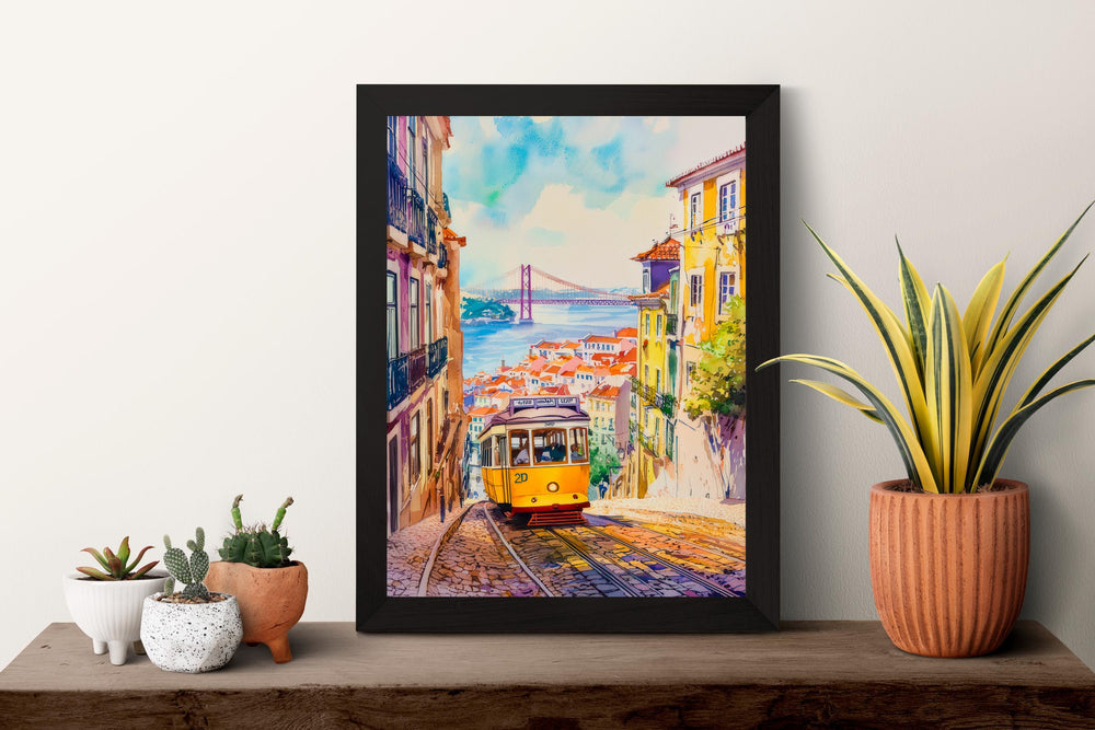 Lisbon Watercolor Poster Wall Art Lisbon Wall Hanging Home Décor Lisbon Gift Art Lovers Portugal Wall Art