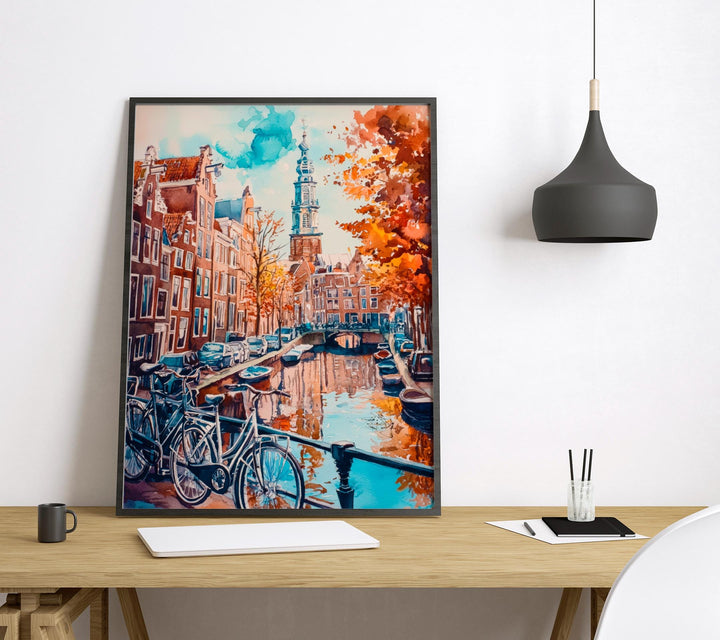 Amsterdam Watercolor Poster Wall Art Amsterdam Wall Hanging Home Décor Amsterdam Gift Art Lovers Netherlands Wall Art