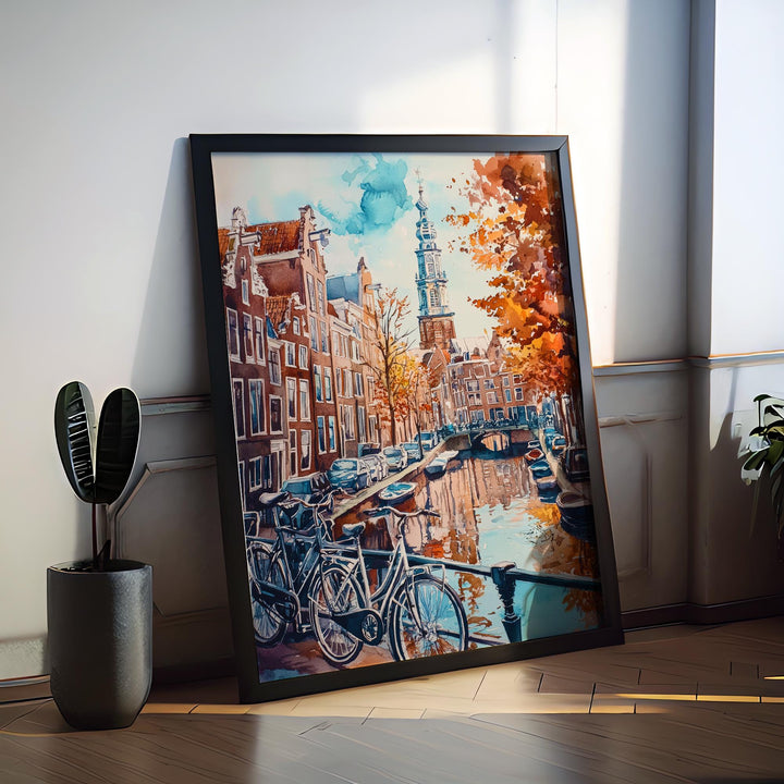 Amsterdam Watercolor Poster Wall Art Amsterdam Wall Hanging Home Décor Amsterdam Gift Art Lovers Netherlands Wall Art
