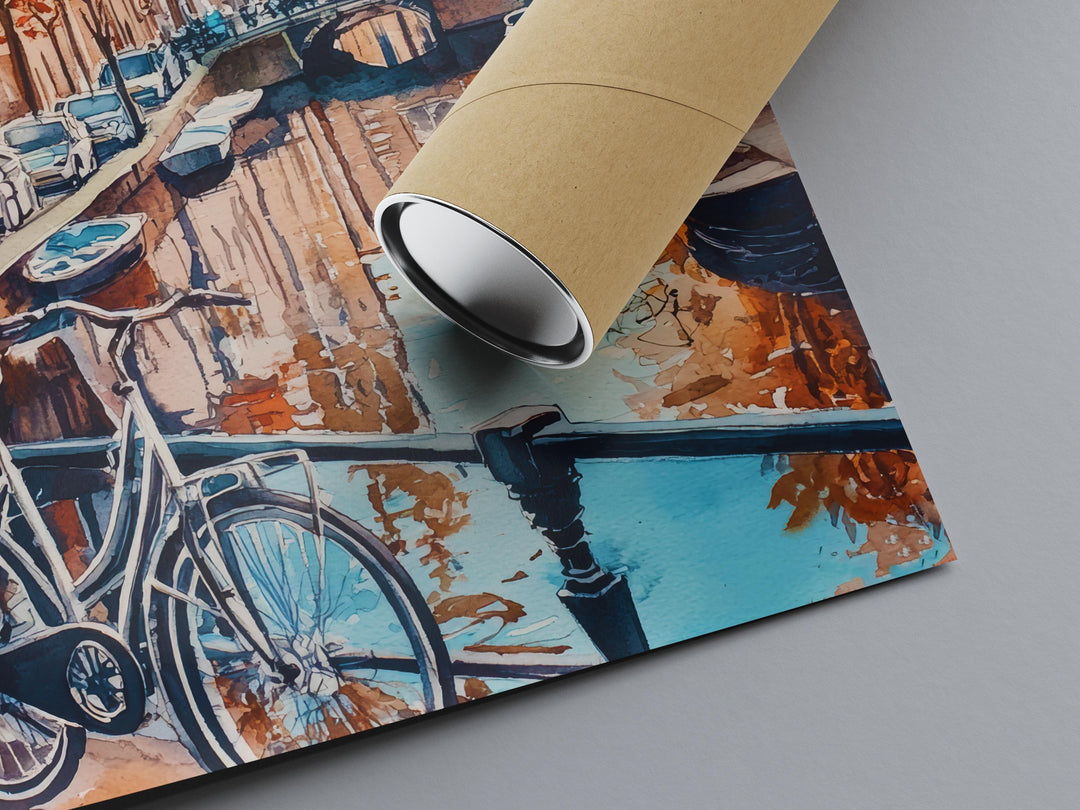 Amsterdam Watercolor Poster Wall Art Amsterdam Wall Hanging Home Décor Amsterdam Gift Art Lovers Netherlands Wall Art