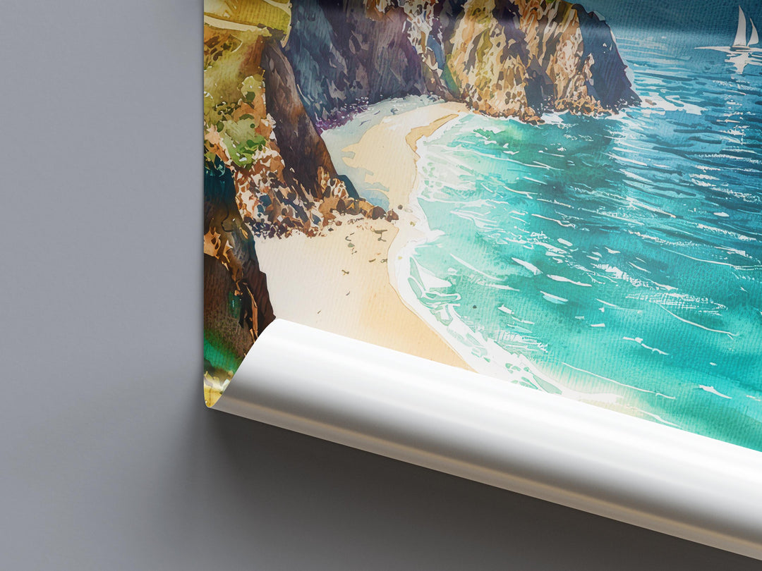 Cornwall Watercolor Poster Wall Art Cornwall Wall Hanging Home Décor Cornwall Gift Art Lovers United Kingdom Wall Art