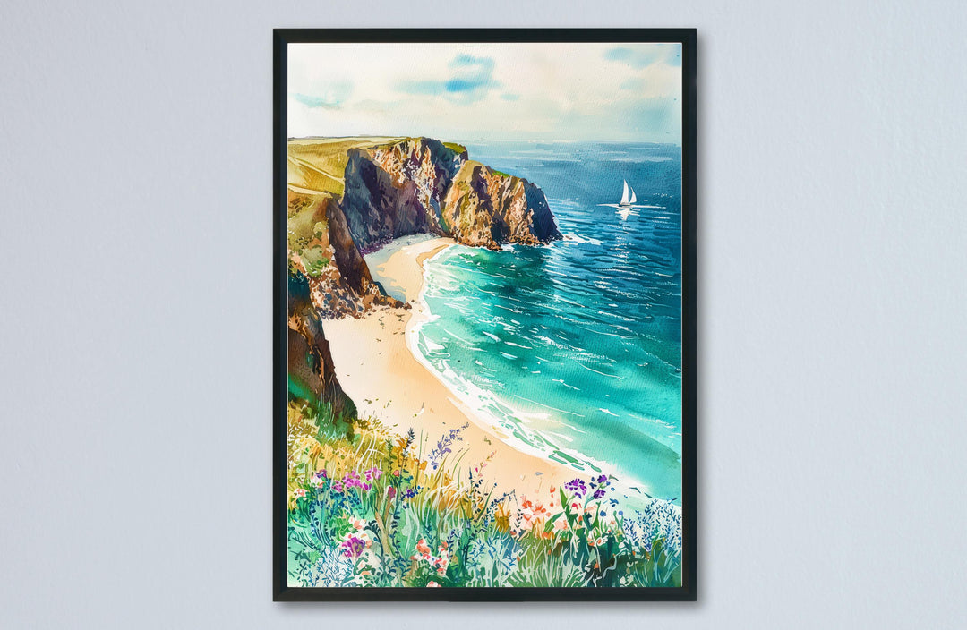 Cornwall Watercolor Poster Wall Art Cornwall Wall Hanging Home Décor Cornwall Gift Art Lovers United Kingdom Wall Art