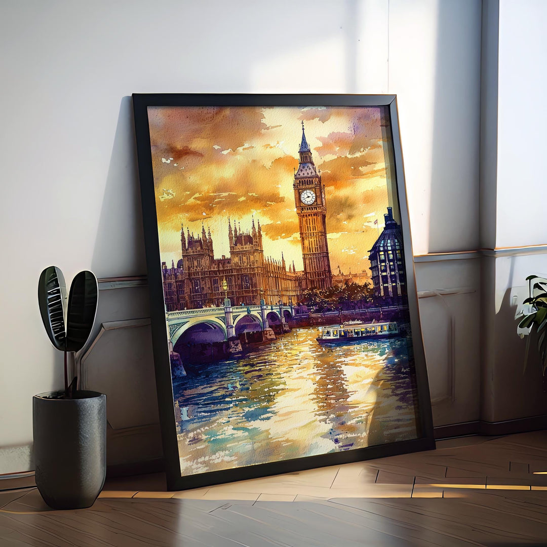 London Watercolor Poster Wall Art London Wall Hanging Home Décor London Gift Art Lovers United Kingdom Wall Art
