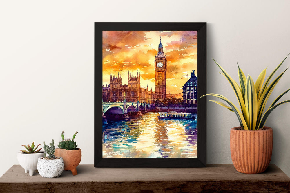 London Watercolor Poster Wall Art London Wall Hanging Home Décor London Gift Art Lovers United Kingdom Wall Art