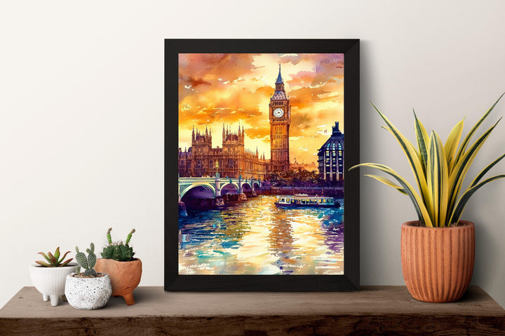 London Watercolor Poster Wall Art London Wall Hanging Home Décor London Gift Art Lovers United Kingdom Wall Art