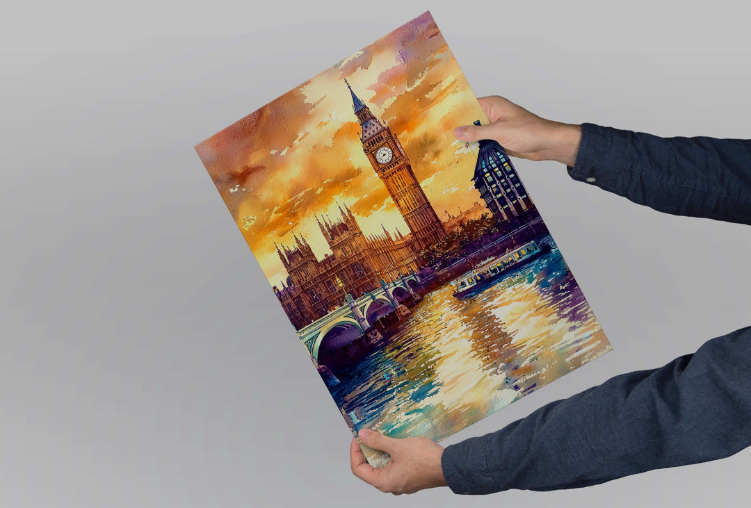 London Watercolor Poster Wall Art London Wall Hanging Home Décor London Gift Art Lovers United Kingdom Wall Art