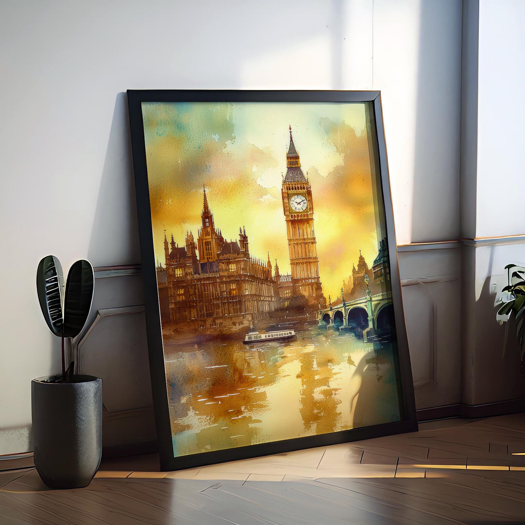 London Watercolor Poster Wall Art London Wall Hanging Home Décor London Gift Art Lovers United Kingdom Wall Art